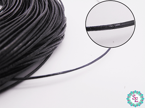 CUERO DE VACA REDONDO NEGRO 1.0MM 