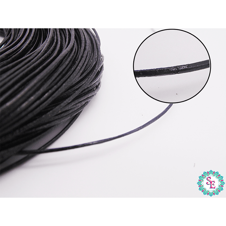 CUERO DE VACA REDONDO NEGRO 1.0MM  1