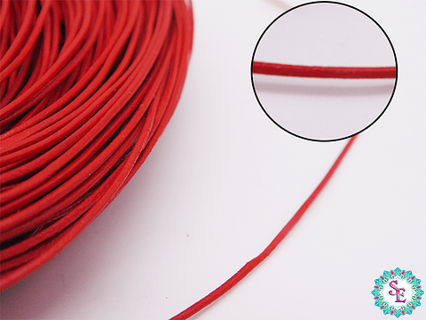 CUERO DE VACA REDONDO ROJO 1.0MM 