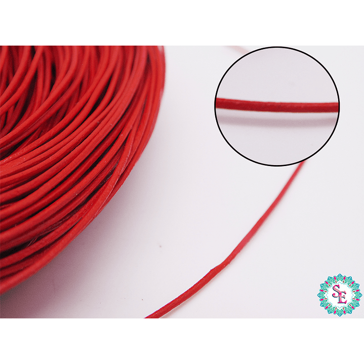 CUERO DE VACA REDONDO ROJO 1.0MM  1