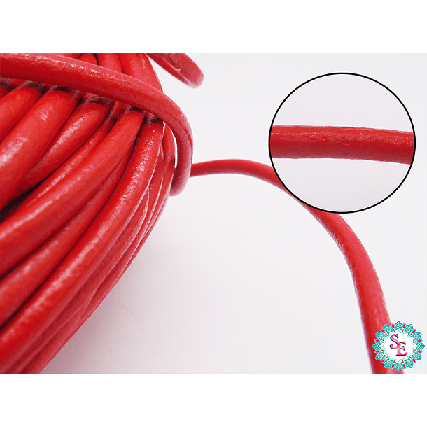 RED ROUND COW LEATHER 5MM 1