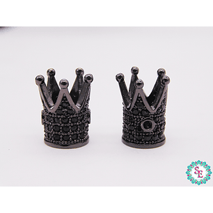 RODIO CORONA NEGRA CIRCON NEGRO 10*12MM