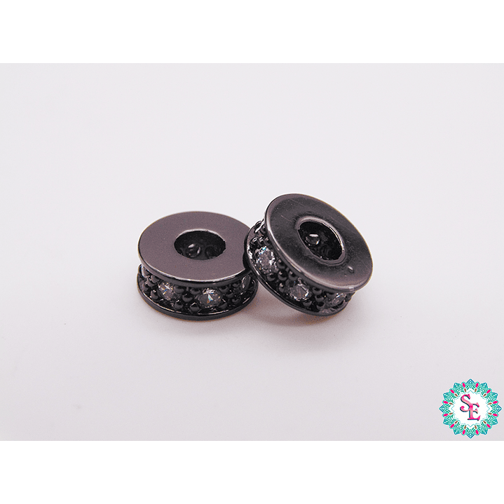 RODIO NEGRO SEPARADOR DISCO 8MM CIRCON BLANCO 1