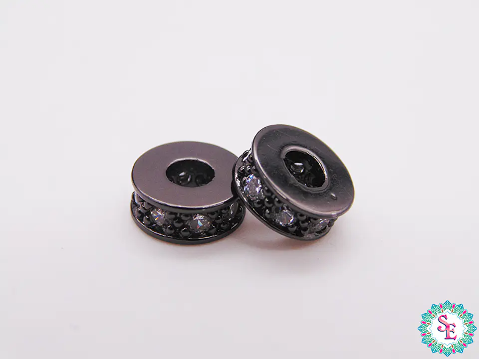 RODIO NEGRO SEPARADOR DISCO 8MM CIRCON BLANCO 1