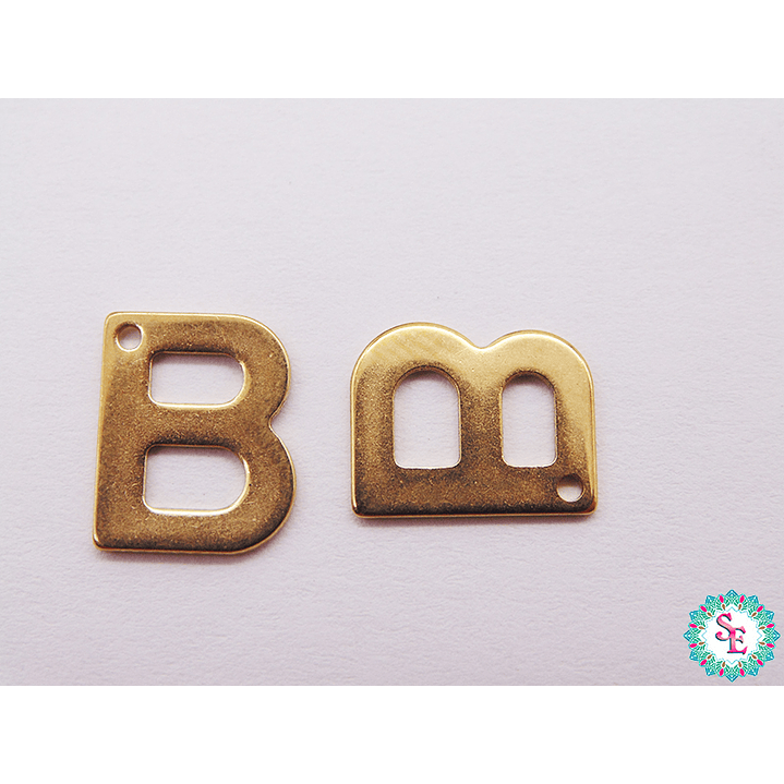 ACERO DORADO ABECEDARIO DIJE LETRA B  11MM  1