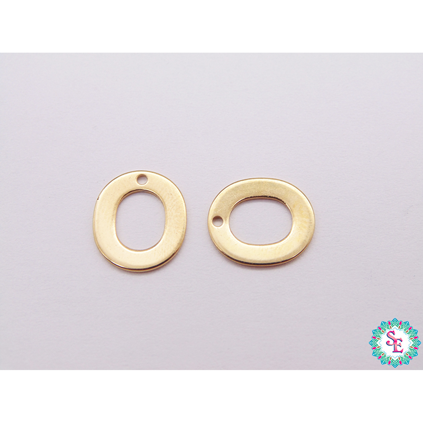 ACERO DORADO ABECEDARIO DIJE LETRA O  11MM  1