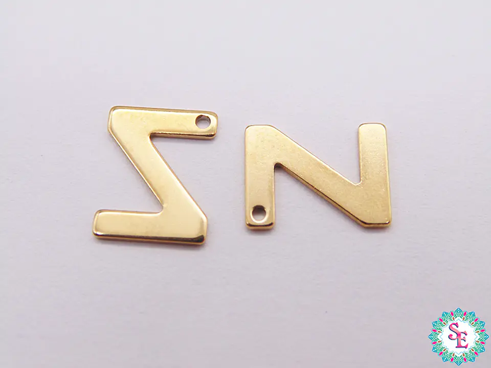 ACERO DORADO ABECEDARIO DIJE LETRA Z  11MM  1
