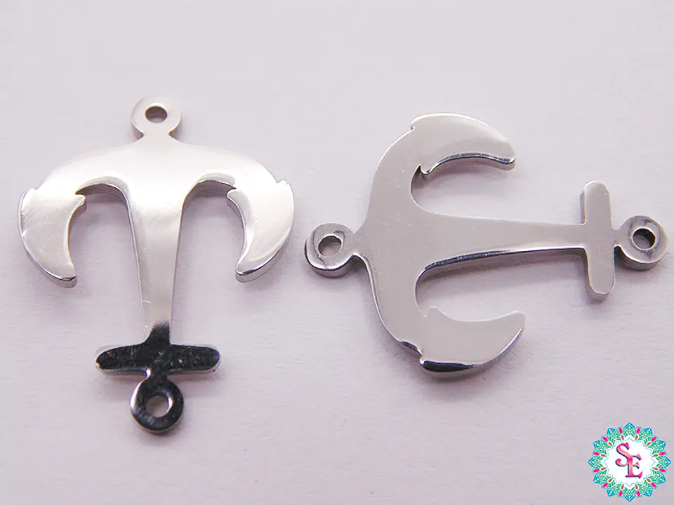 ACERO PLATEADO DIJE PULCERA ANCLA 22*16MM  1