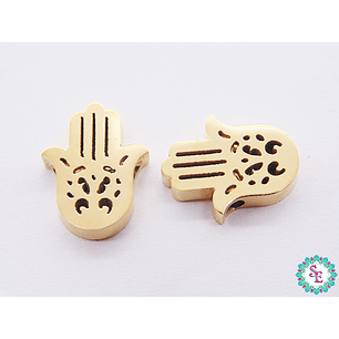 ACERO DORADO SEPARADOR MANO HAMSA 14*11MM