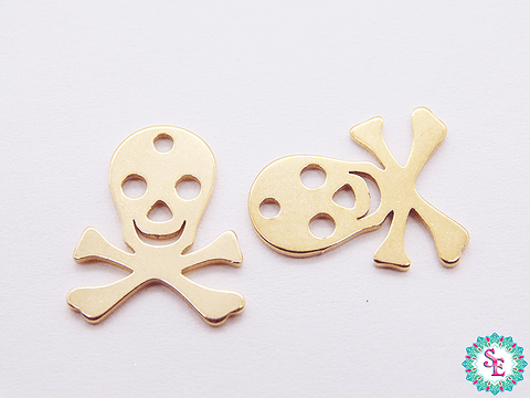 ACERO DORADO DIJE CALAVERA 14*11M 