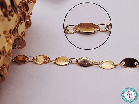 ACERO DORADO CADENA OVALADA 8*4MM