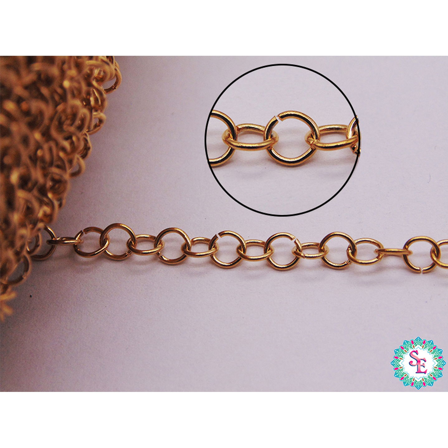 ACERO DORADO  CADENA ARGOLLA 0.6*4MM  1