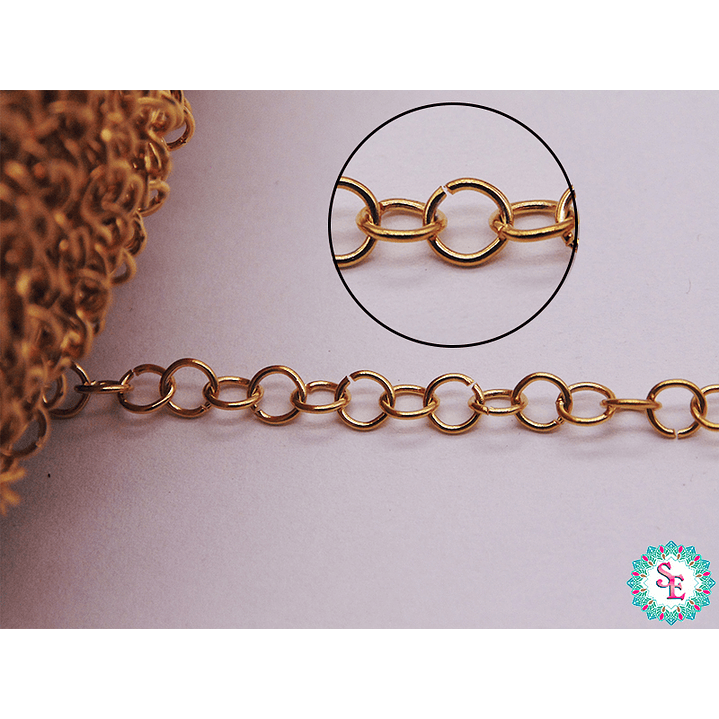 ACERO DORADO  CADENA ARGOLLA 0.6*4MM  1