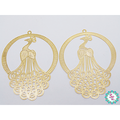 GOLD GOLFI FILIGREE 13- 58.52*46MM X PAIR