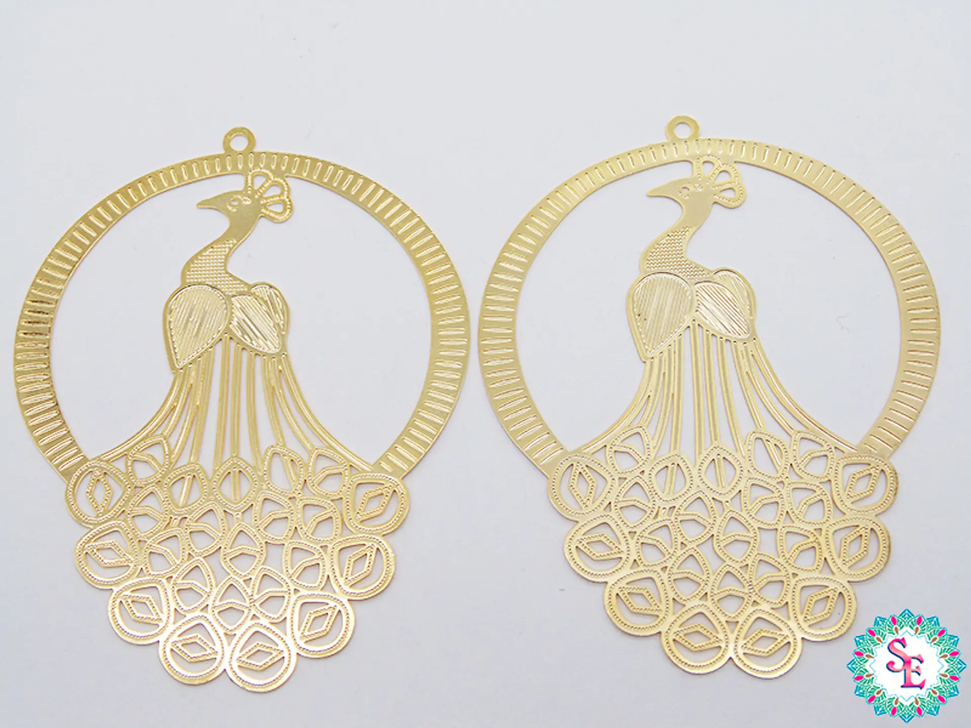 GOLD GOLFI FILIGREE 13- 58.52*46MM X PAIR 1