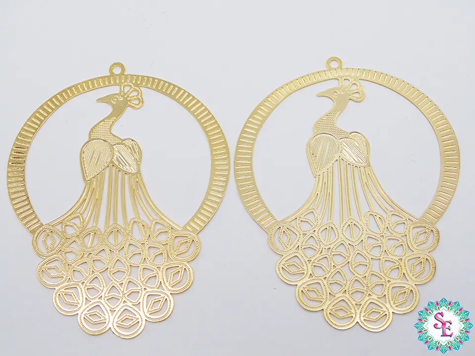 GOLD GOLFI FILIGREE 13- 58.52*46MM X PAIR 1