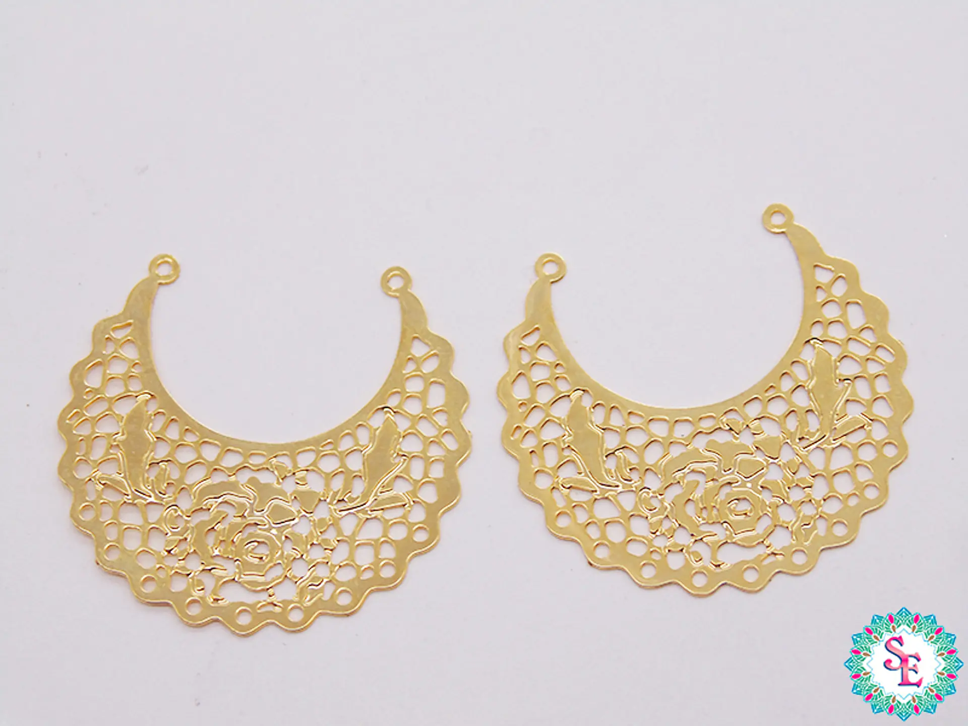 ORO GOLFI FILIGRANA 11- 28.50*30MM  X PAR  1