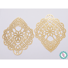 GOLD GOLFI FILIGREE 53 - 63.40*47 MMM X PAIR