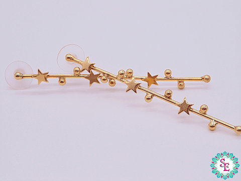 ORO GOLFI HERAJE ARETE PALO ESTRELLA 71*2MM