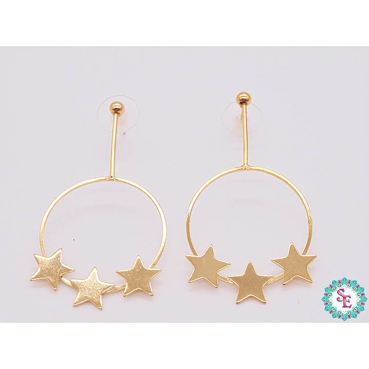 ORO GOLFI HERAJE ARETE 34 30*1MM ESTRELLA 1