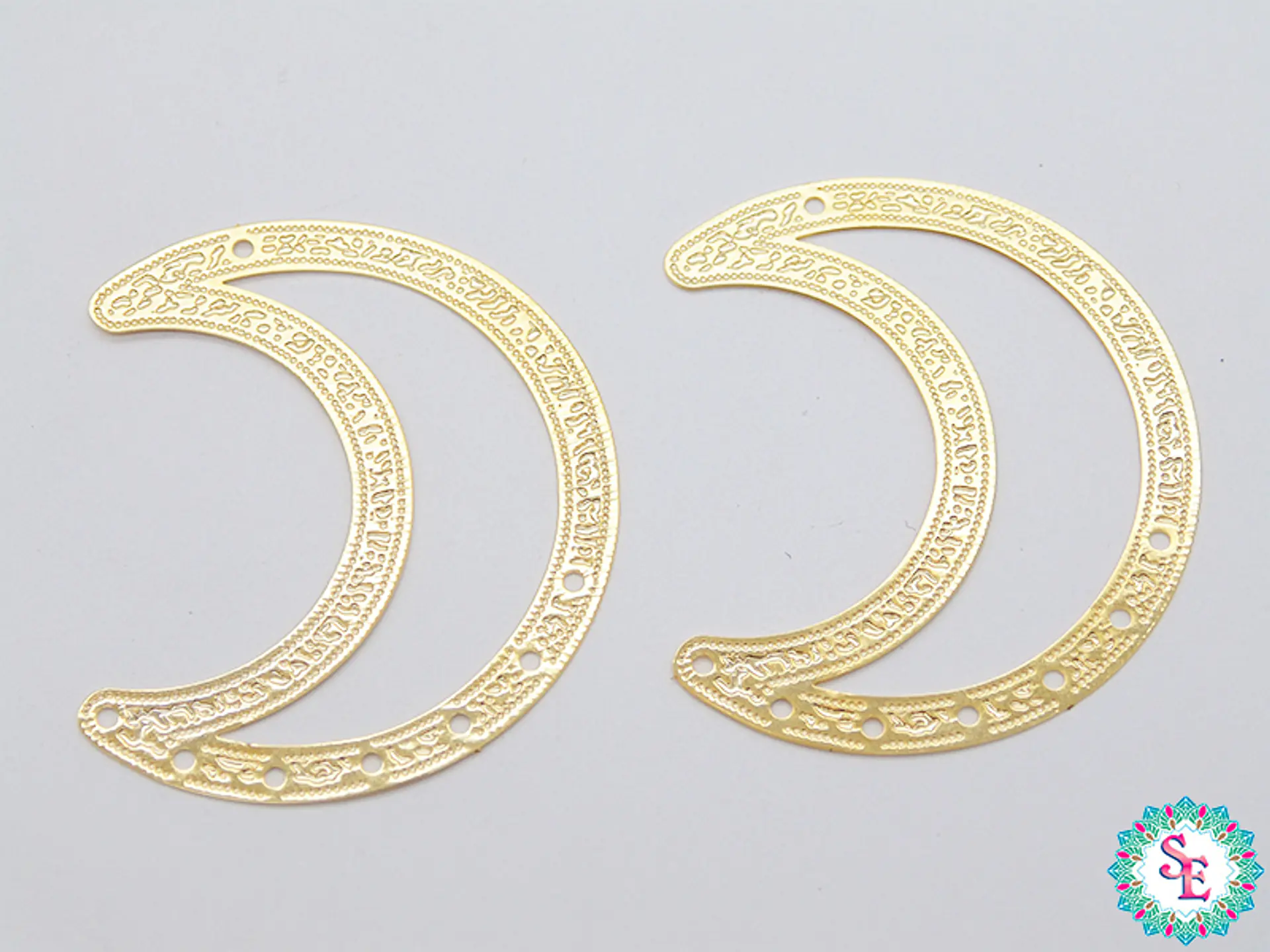 ORO GOLFI FILIGRANA LUNA GRANDE  42MM X PAR  1