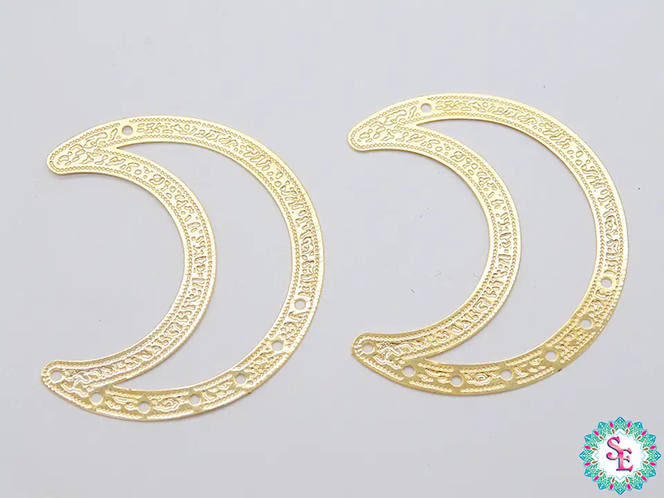 ORO GOLFI FILIGRANA LUNA GRANDE  42MM X PAR  1
