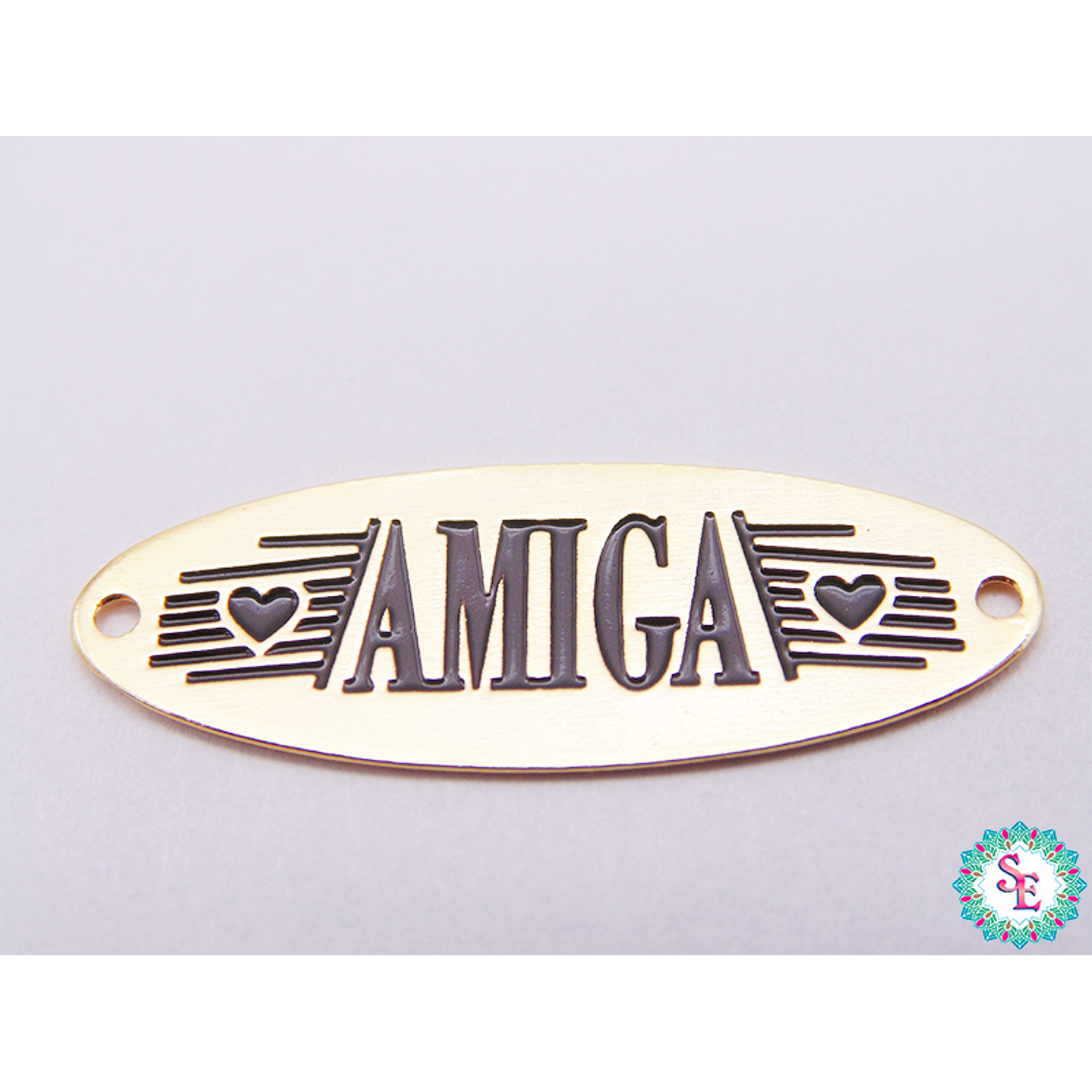 ORO GOLFI TERMINAL PLACA OVALADA AMIGA 30*11MM 1