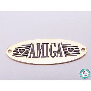 ORO GOLFI TERMINAL PLACA OVALADA AMIGA 30*11MM