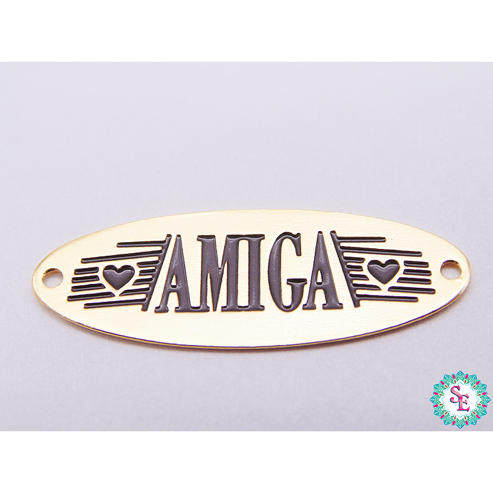 ORO GOLFI TERMINAL PLACA OVALADA AMIGA 30*11MM 1