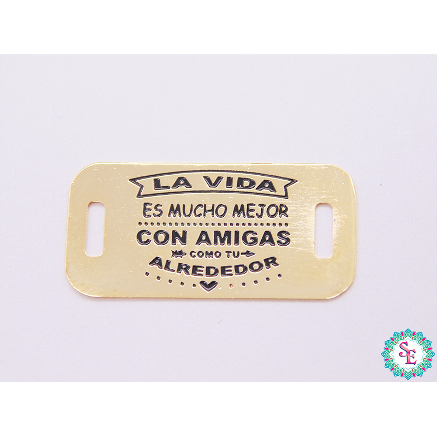 ORO GOLFI TERMINAL PLACA RECTANGULO LA VIDA 25*12MM 1