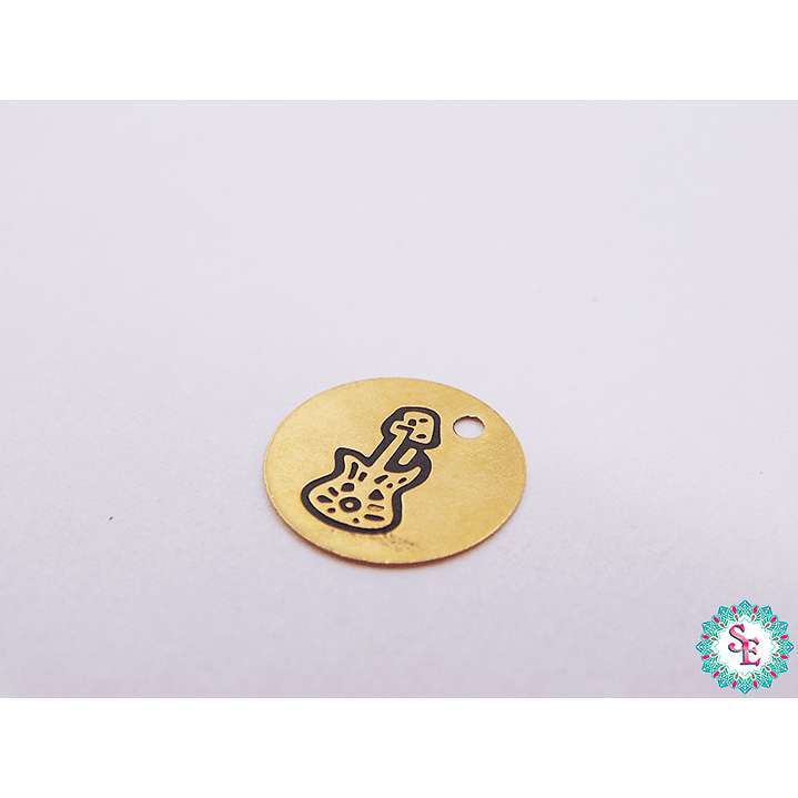 ORO GOLFI DIJE LAMINA 10MM GUITARRA PATINADA  1