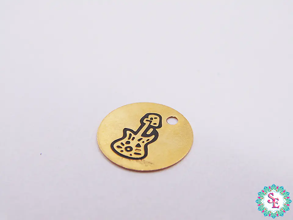 ORO GOLFI DIJE LAMINA 10MM GUITARRA PATINADA  1