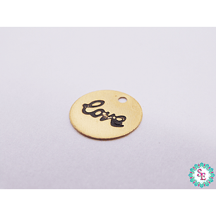 ORO GOLFI DIJE LAMINA 10MM LOVE PATINADA