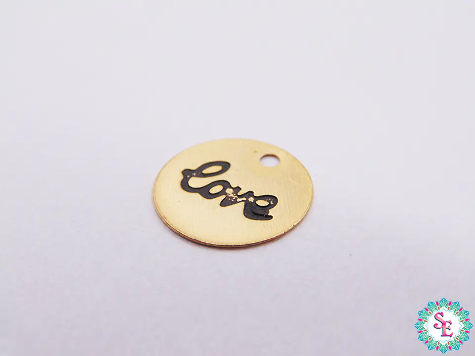 ORO GOLFI DIJE LAMINA 10MM LOVE PATINADA 1
