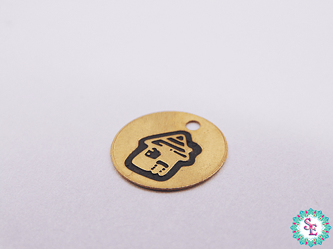 ORO GOLFI DIJE LAMINA 10MM CASA PATINADA 