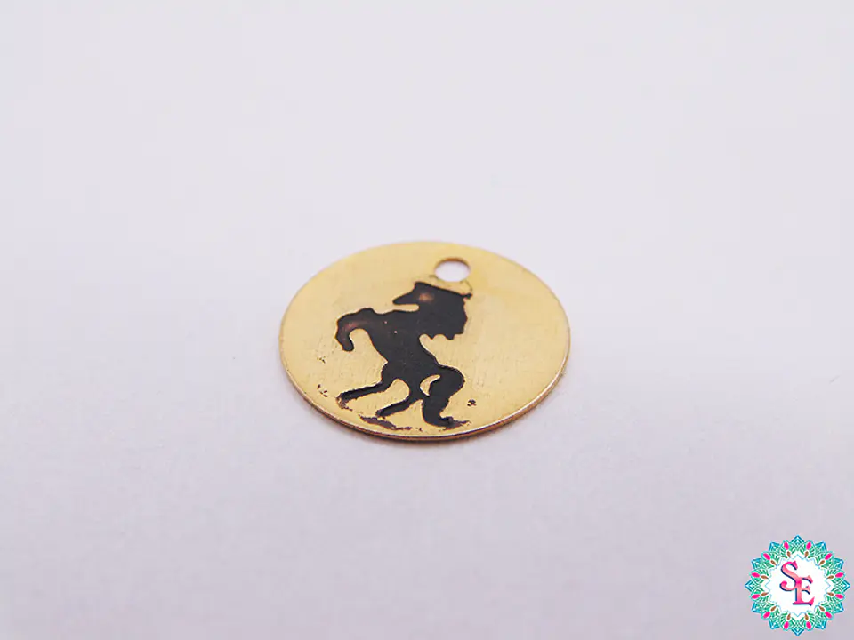 ORO GOLFI DIJE LAMINA 10MM CABALLO PATINADO 1