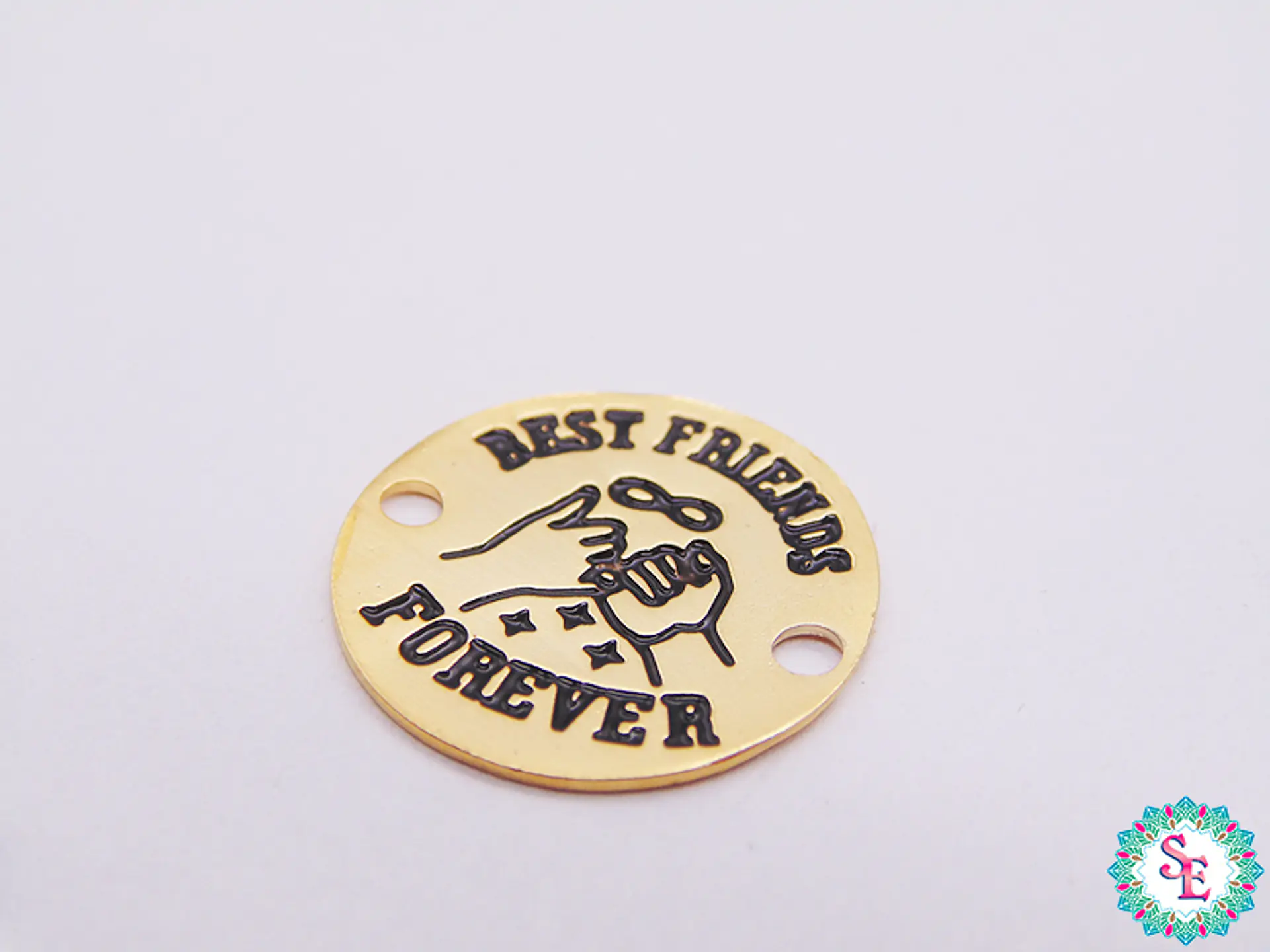 ORO GOLFI TERMINAL REDONDO BEST FRIENDS FOREV 15MM  1