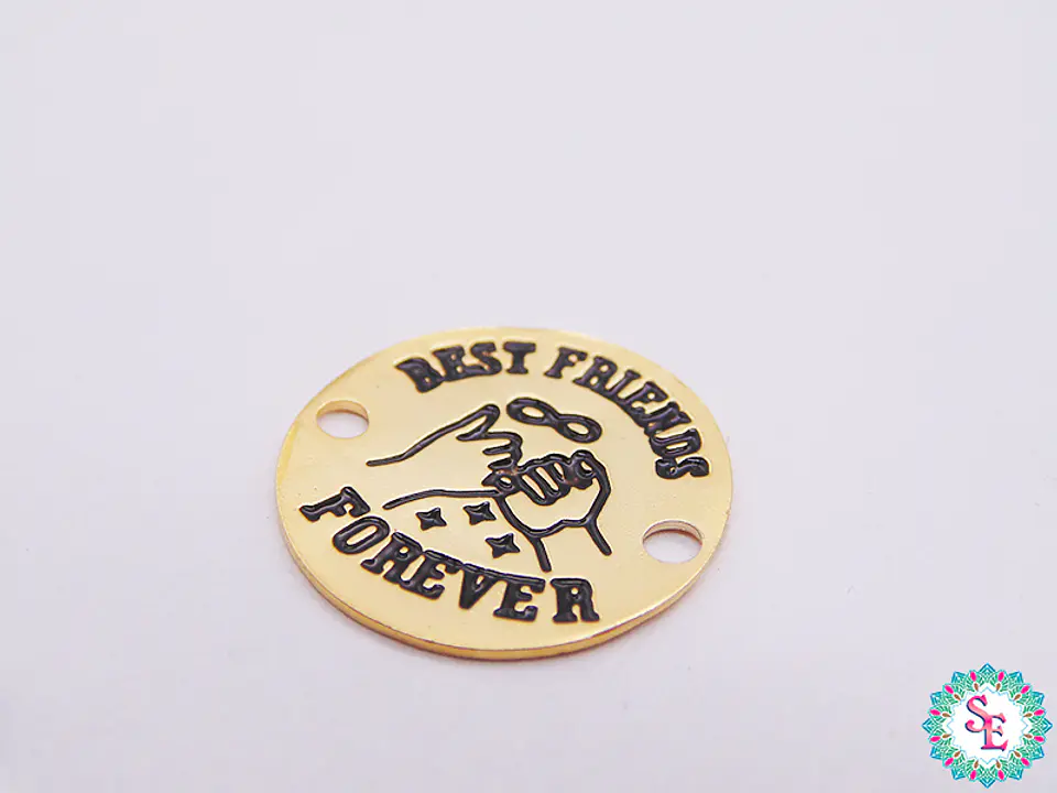 ORO GOLFI TERMINAL REDONDO BEST FRIENDS FOREV 15MM  1