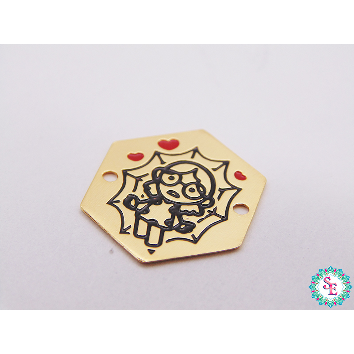 ORO GOLFI TERMINAL HEXAGONO NIÑA  15MM X UND  1