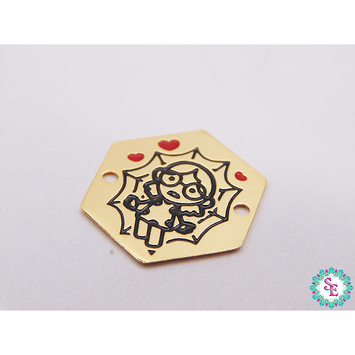 ORO GOLFI TERMINAL HEXAGONO NIÑA  15MM X UND  1