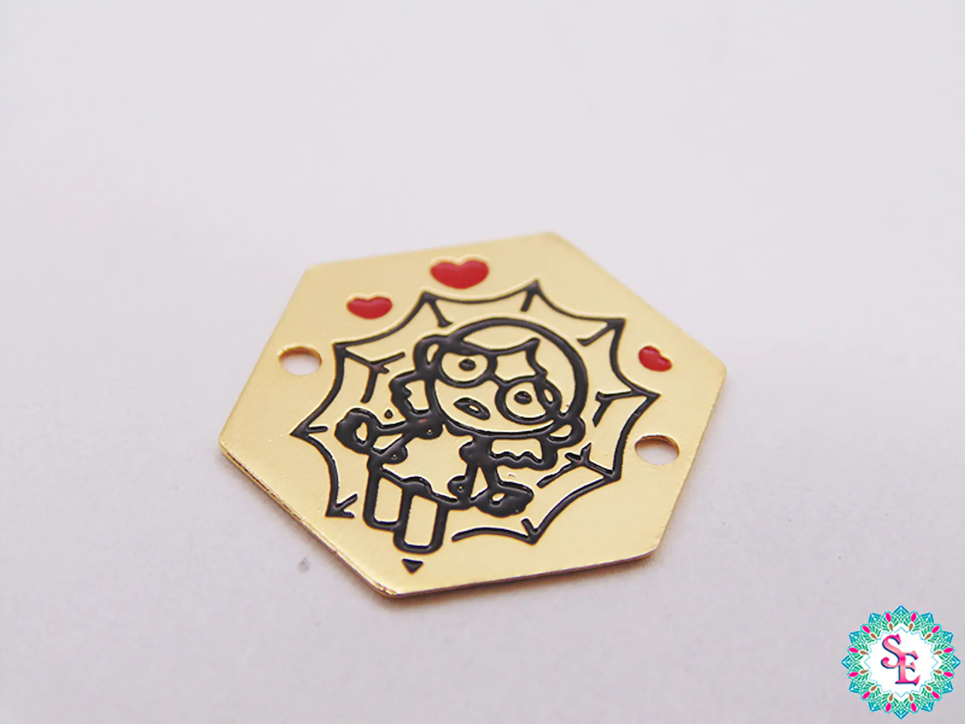 ORO GOLFI TERMINAL HEXAGONO NIÑA  15MM X UND  1