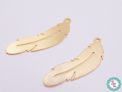 ORO GOLIFI METALICO DIJE HOJA CURVA 31*10MM