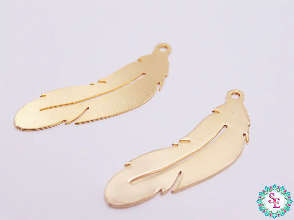 ORO GOLIFI METALICO DIJE HOJA CURVA 31*10MM 1