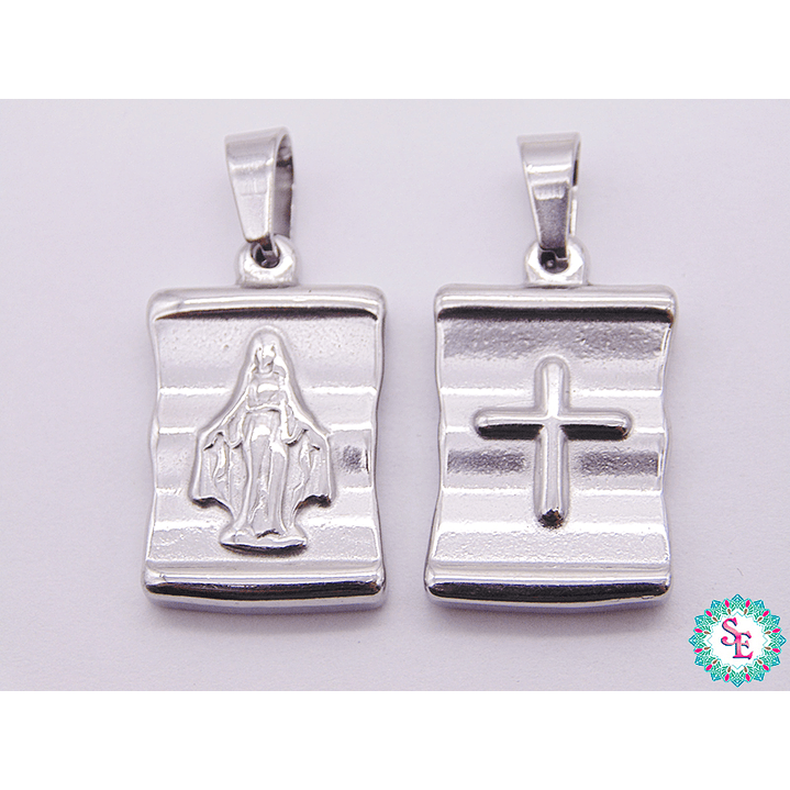 ACERO PLATEADO DIJE VIRGEN MILAGROSA 20*15*4MM  1