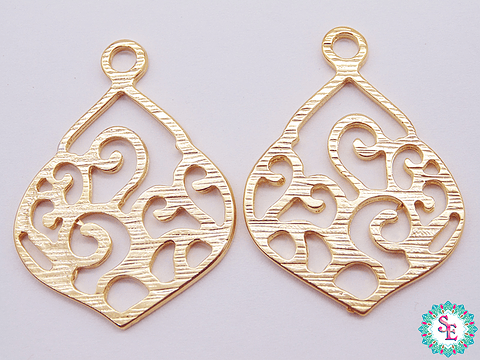 SAMAK DORADA FILIGRANA GOTIER  45*33MM X UND 