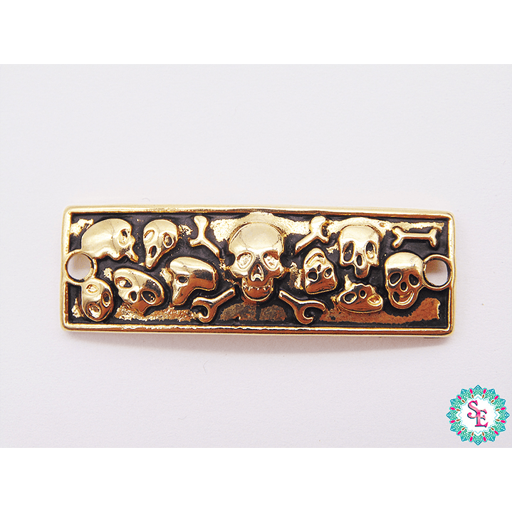 SAMAK GOLDEN CENTER SKULL BRACELET 38*12MM 1