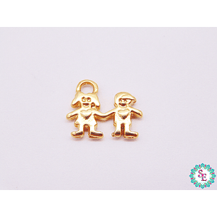 SAMAK DORADA DIJE HERMANITOS 10*13MM