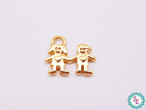 SAMAK DORADA DIJE HERMANITOS 10*13MM