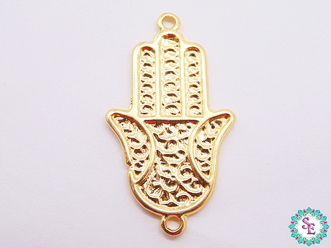 SAMAK DORADA CENTRO MANO HAMSA FORTUNA 36*20MM 