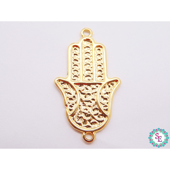 SAMAK DORADA CENTRO MANO HAMSA FORTUNA 36*20MM  1